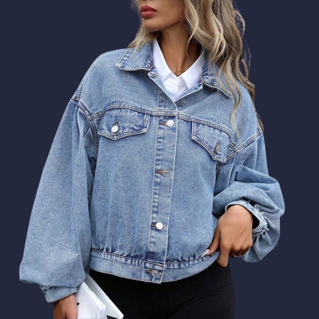 Ebba – en trendig jeansjacka med ballongärmar