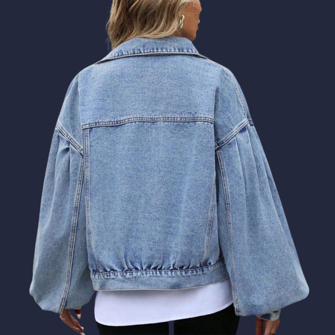 Ebba – en trendig jeansjacka med ballongärmar