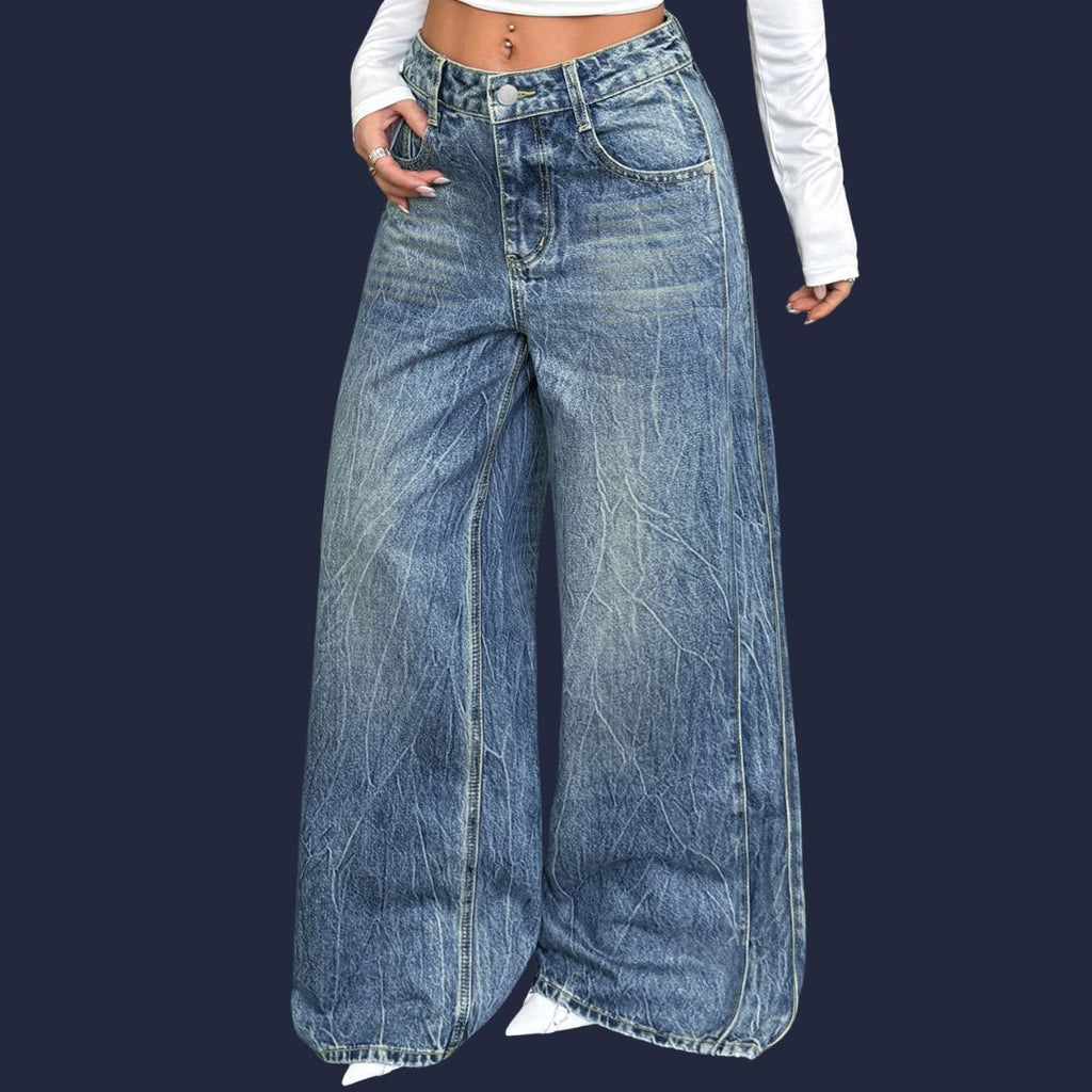 Tuva – vida jeans med karaktärsfull textur