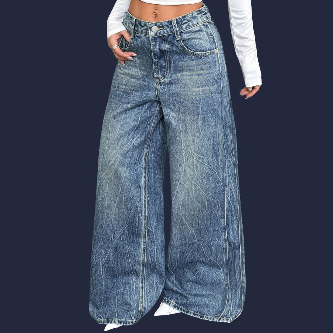 Tuva – vida jeans med karaktärsfull textur