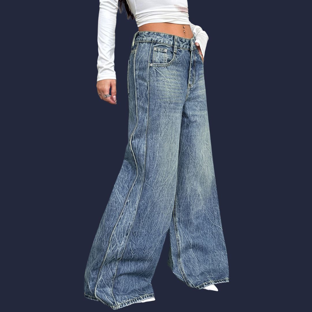 Tuva – vida jeans med karaktärsfull textur